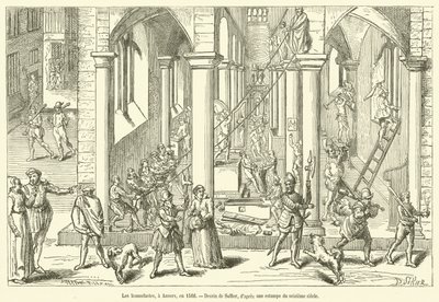 Ikonoklastene, i Antwerpen, i 1566 (gravering) av French School