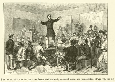 Les Meetings Americains (gravering) av French School