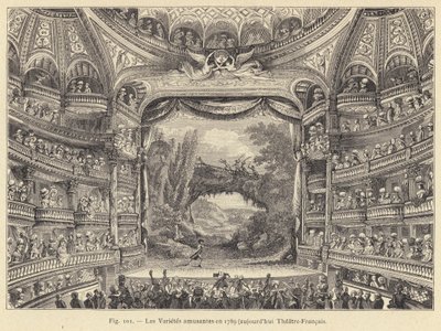 The Fun Varieties i 1789, nå Theatre-Francais (gravering) av French School