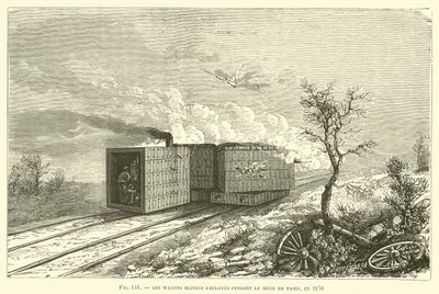 De blinde vognene ansatt under beleiringen av Paris, i 1870 (gravering) av French School