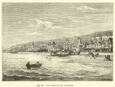 Havbading ved Trouville (gravering) av French School