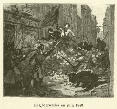 Barrikadene i juni 1848 (gravering) av French School