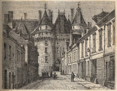 Les chateaux de la Loire: le chateau de Langeais (Indre-et-Loire) - engraving in “Histoire de France” by Victor Duruy (1811-1894) - 1882 av French School