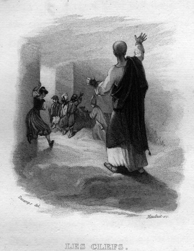 Les keys Chanson de Beranger in “” Oeuvres completes”” (1834) by Pierre Jean de Beranger (1780-1857), French poet and songwriter. av French School