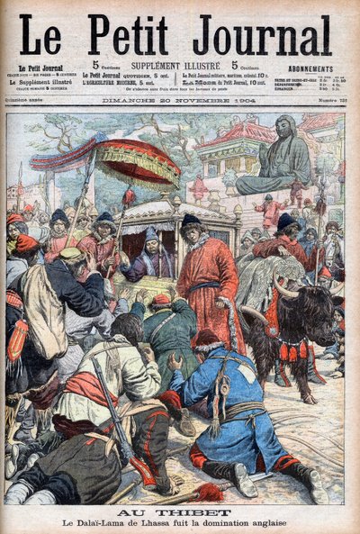 Lhasas 13. Dalai Lama (Thubten Gyatso) (1876-1933) på flukt fra engelsk herredømme i «Le Petit Journal» 20. november av French School