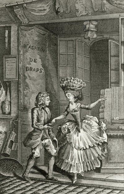 Libertinage - i "Historie dag for dag til en kvinne fra den franske republikken", Restif de La Bretonne (1734-1806), Genève 1791-1794. av French School