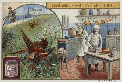 Liebig-kort med fasaner av French School