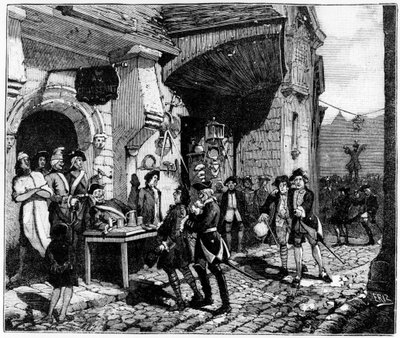 Livet i Paris under Louis XV: advokatene så etter den unge og naive provinsen, hengende til kråkene - i "Paris gjennom århundrene" til Gérouillac av French School