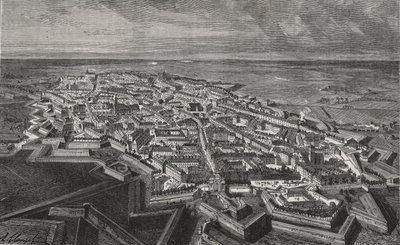 Lille by i Nord-Frankrike - gravering i "La France illustree: geographie, histoire, administration statistique" av VA Malt-Brown. 1884 av French School