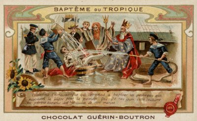 Linjekryssingsseremoni (chromolitho) av French School