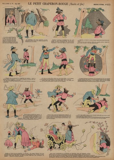 Rødhette (farget gravering) av French School