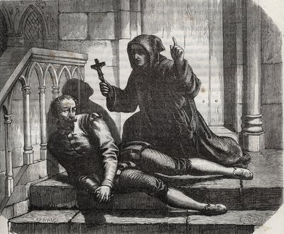 Låst inne i Tower of London kom han bare ut for å klatre på stillaset: kansler Thomas More (1478-1535) i fengsel fordi han nektet å gi det kongelige seglet til ekteskapet til kong Henry VIII (1491-1547) med Anne de Boleyn (Anna eller Ann Bolin og Anne Bull av French School