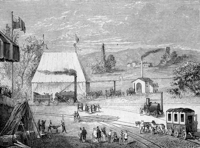 Lokomotivkonkurranse holdt i Liverpool, oktober 1829 - i "" Album of Science; berømte lærde; Store oppdagelser””” 1896. av French School