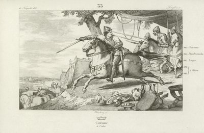 Lothair av Frankrike leder hæren sin i et angrep på det hellige romerske keiserens palass i Aachen, 978 av French School