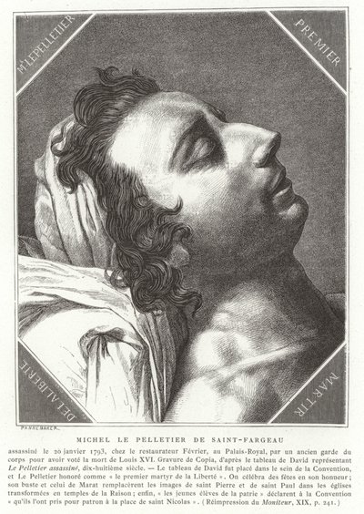 Louis-Michel le Peletier, Marquis de Saint-Fargeau, fransk revolusjonær politiker, 1793 av French School