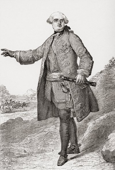 Louis Charles César Le Tellier kjent som hertugen av Estrées, 1695 1771. Fransk militærsjef og marskalk av Frankrike. Fra Les Heures Libres utgitt 1908. av French School