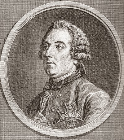 Louis César de La Baume Le Blanc, duc de Vaujours, duc de La Vallière, 1708 1780. Fransk adelsmann, bibliofil og militærmann. Fra Les Heures Libres utgitt 1908. av French School