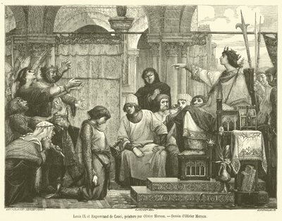 Louis IX og Enguerrand de Couci (gravering) av French School