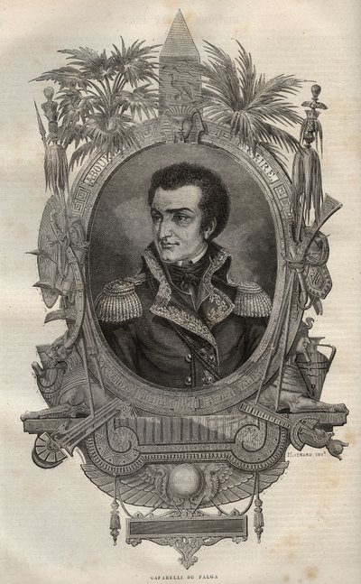 Louis Marie Maximilien de Caffarelli du Falga (1756-1799) fransk general under den franske revolusjonen - - Gravering i New National Encyclopedia av Maurice La Charest - 1870 - av French School