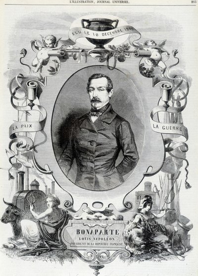 Louis Napoleon Bonaparte (Louis-Napoleon III), president i Den franske republikk - Ill. av French School
