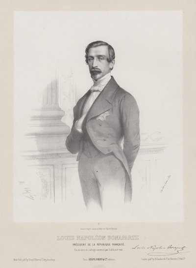 Louis Napoleon Bonaparte, president i Den franske republikk, ca. 1848 (lito) av French School