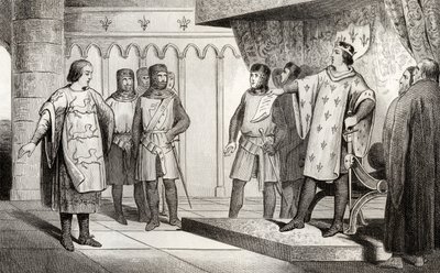 Louis VIII (1187-1226) Løven mottar en utsending fra sin fiende Henry III (1207-72) av England, fra 
