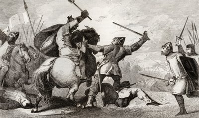 Louis VI (1081-1137) den store kjemper mot engelskmennene i slaget ved Brenneville, fra 