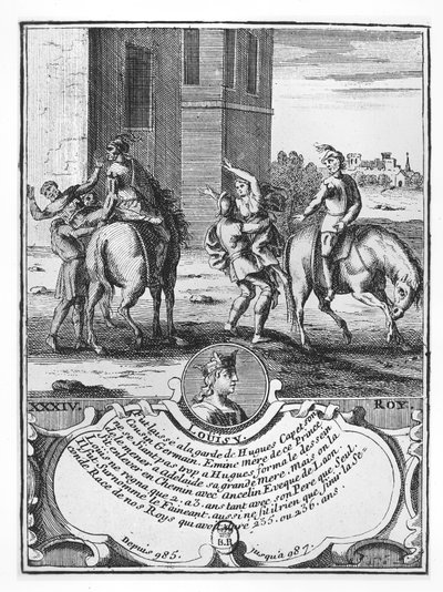 Louis V the Faineant (gravering) av French School