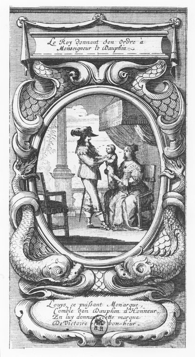 Louis XIII, konge av Frankrike som ga ordre til Monseigneur le Dauphin (gravering) av French School