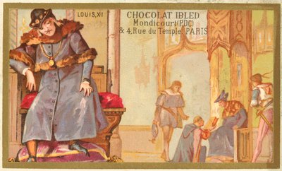 Louis XI av Frankrike (chromolitho) av French School