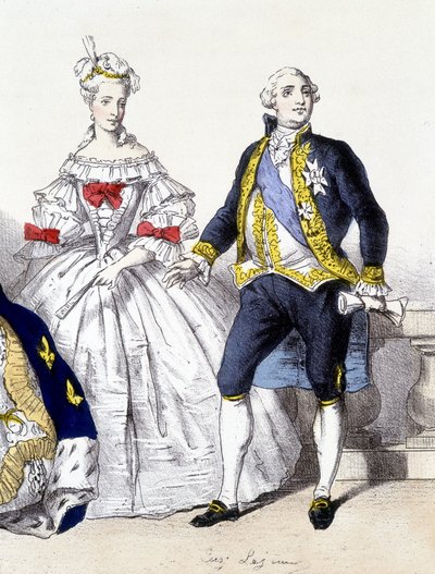 Louis XVI og Marie Antoinette - i "The French Monarchy in Prints"" av French School