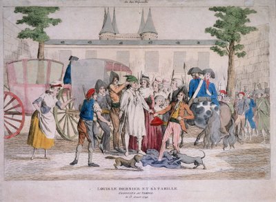 Louis XVI og hans familie førte til tempelet av French School