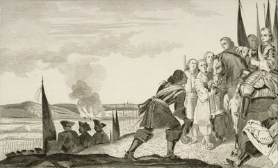 Louis XV (1710-74) i slaget ved Fontenoi i 1745, fra 