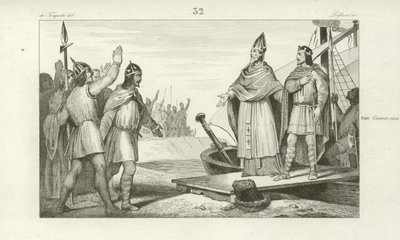 Louis dOutremer vender tilbake til Frankrike for å kreve tronen, 936 av French School