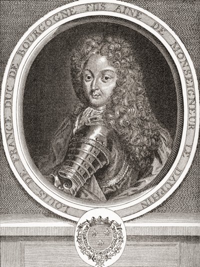 Louis de France, sønn av Frankrike, hertug av Burgund, 1682 1712. Eldste sønn av Louis, Dauphin av Frankrike, og kjent som Le Petit Dauphin. Fra Les Heures Libres utgitt 1908. av French School