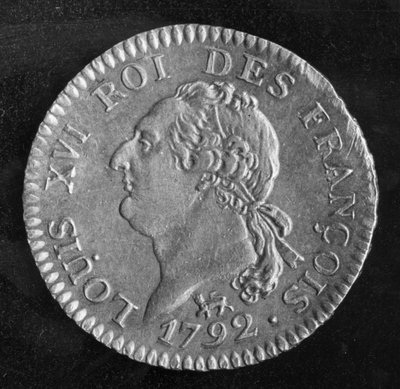 Louis dor som viser Louis XVI, 1792 (gull) (forside) av French School