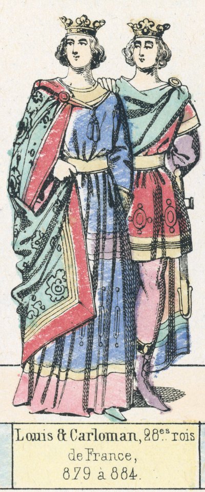 Ludwig und Karlmann, 28. Könige von Frankreich, 879 bis 884 von French School