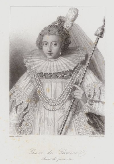 Louise av Lorraine, dronningkonsort av Henry III av Frankrike (gravering) av French School
