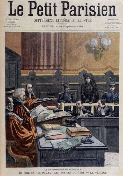 Forgiftningsmannen til Saint-Clair: Rachel Galtié foran Gers - i "Le Petit Journal" av 13/11/1904 (gravering) av French School