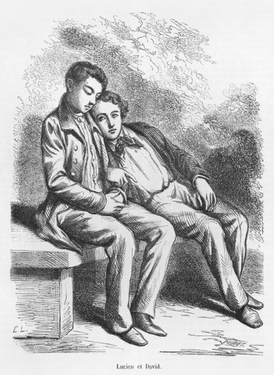 Lucien de Rubempre og David Sechard, illustrasjon fra 
