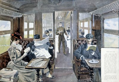 Luksus togrestaurantvogn, sent på 1800-tallet av French School