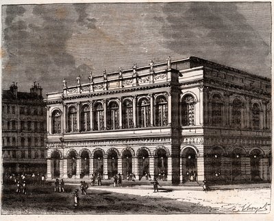Lyon: Le Grand Theatre - engraving in “La France illustree: geography, history, statistical administration” by V.A. Malt-Brown. 1884 av French School