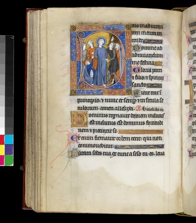 MS 300 f.191v, Hån mot Kristus med Jesus, omgitt av plageånder, inkludert to menn i jødiske luer, fra Psalter and Hours of Isabella of France, Paris, ca. 1265-70 (penn & blekk og tempera på pergament) av French School