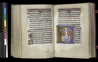 MS 300 f.197v-198r, Suffrage to the Trinity, from the Psalter and Hours of Isabella of France, Paris, c.1265-70 (penn & blekk og tempera på pergament) av French School