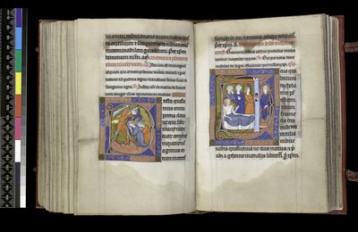 MS 300 f203v-204r, Stemmerett til martyrer og stemmerett til St Nicholas, folio fra Psalter and Hours of Isabella of France, Paris, ca. 1265-70 av French School