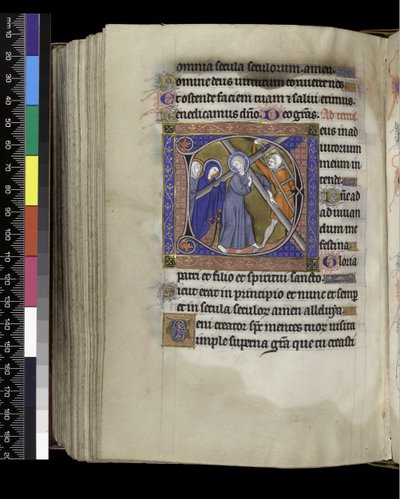 MS 300 f.212v, Terce, fra Psalter and Hours of Isabella of France, Paris, ca. 1265-70 (penn og blekk og tempera på pergament) av French School