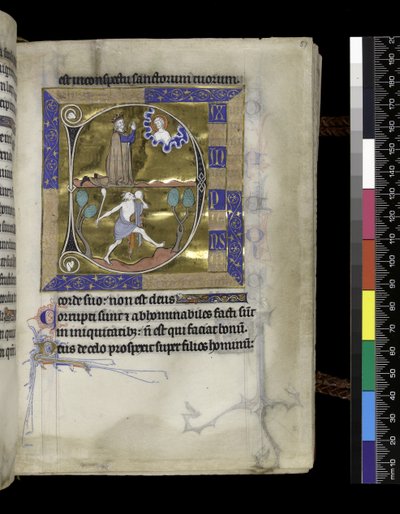 MS 300 f.57r, David ber til Gud av French School