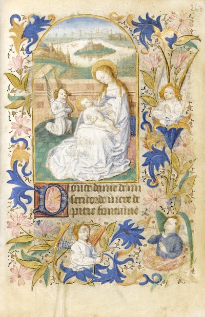 MS 39-1950 f.263r The Adoration, 1464 (gull, sølv og farget blekk på pergament) av French School