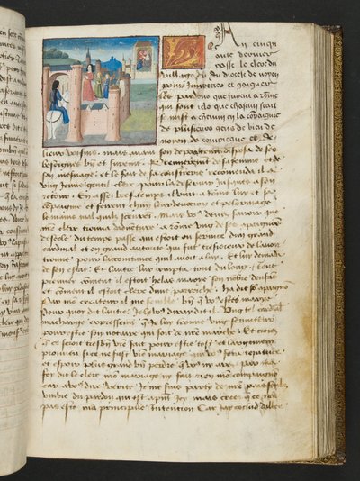MS Hunter 252 101r-side fra Hundred New News, ca. 1461-62 av French School