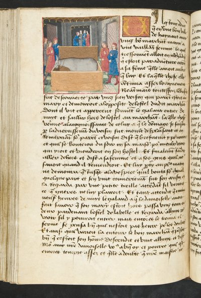 MS Hunter 252 134v Side fra Cent Nouvelles Nouvelles, ca. 1461-62 av French School